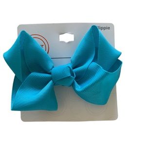 NWT Grosgrain Hairbow Wonder Clip On Turquoise Blue Girls  4” x 3” Wonder Nation
